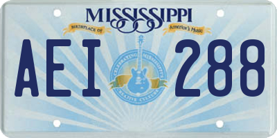 MS license plate AEI288