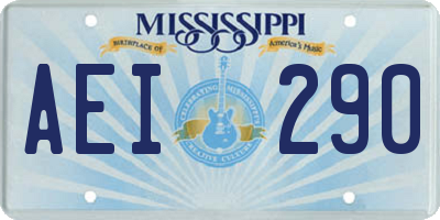 MS license plate AEI290