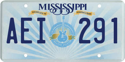MS license plate AEI291