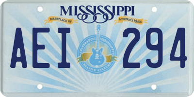 MS license plate AEI294