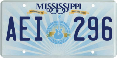 MS license plate AEI296