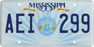 MS license plate AEI299