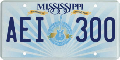 MS license plate AEI300