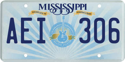 MS license plate AEI306