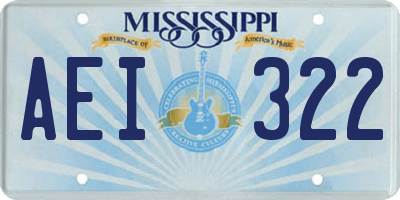 MS license plate AEI322