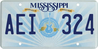 MS license plate AEI324