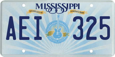 MS license plate AEI325