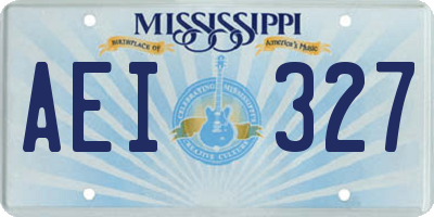 MS license plate AEI327