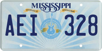 MS license plate AEI328