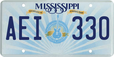 MS license plate AEI330