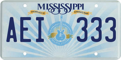 MS license plate AEI333