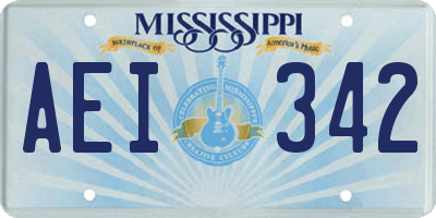 MS license plate AEI342
