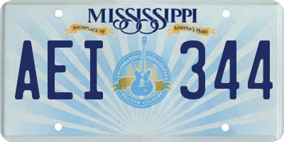 MS license plate AEI344