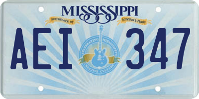MS license plate AEI347