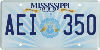 MS license plate AEI350
