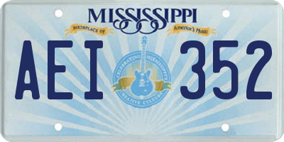 MS license plate AEI352