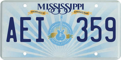 MS license plate AEI359