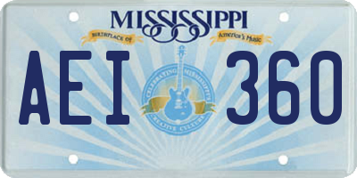 MS license plate AEI360