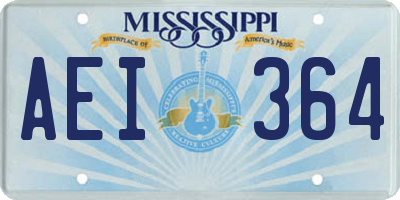 MS license plate AEI364
