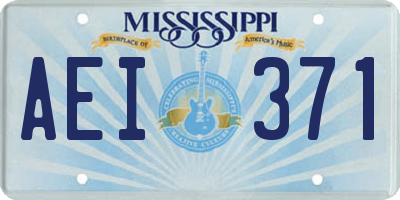 MS license plate AEI371
