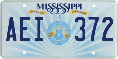 MS license plate AEI372
