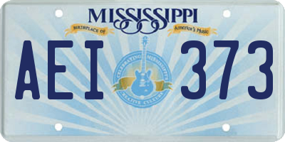 MS license plate AEI373