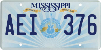 MS license plate AEI376