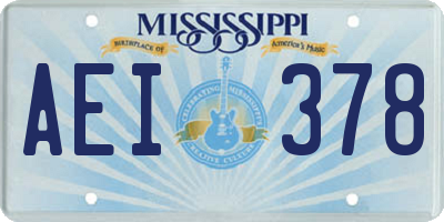 MS license plate AEI378
