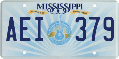 MS license plate AEI379