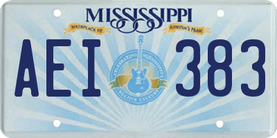MS license plate AEI383