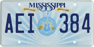 MS license plate AEI384