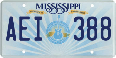 MS license plate AEI388