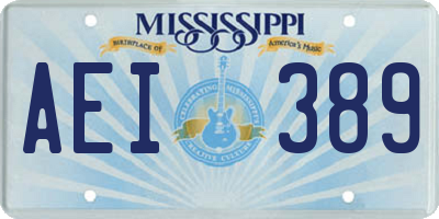 MS license plate AEI389