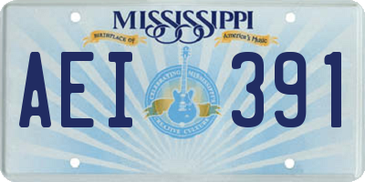 MS license plate AEI391