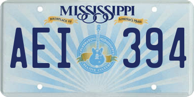 MS license plate AEI394