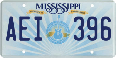MS license plate AEI396