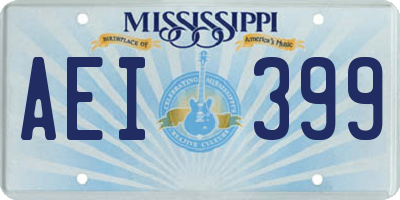 MS license plate AEI399