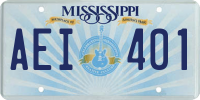 MS license plate AEI401
