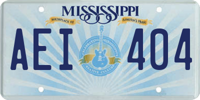 MS license plate AEI404