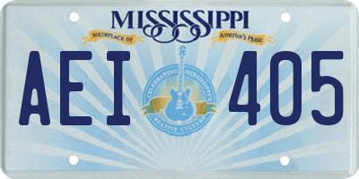 MS license plate AEI405