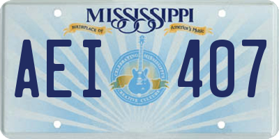 MS license plate AEI407
