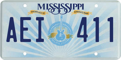 MS license plate AEI411