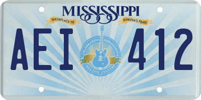 MS license plate AEI412