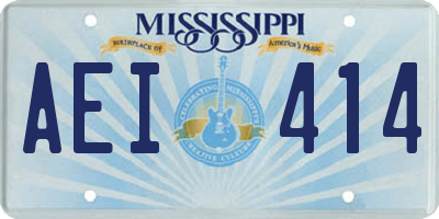 MS license plate AEI414