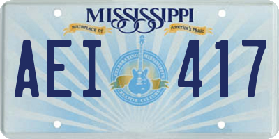 MS license plate AEI417