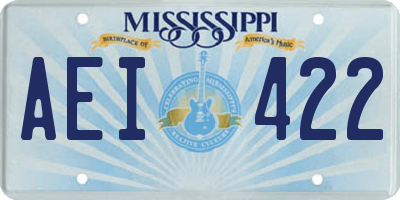 MS license plate AEI422