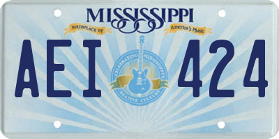 MS license plate AEI424