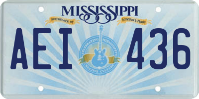 MS license plate AEI436