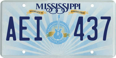 MS license plate AEI437