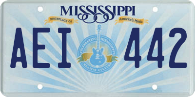 MS license plate AEI442